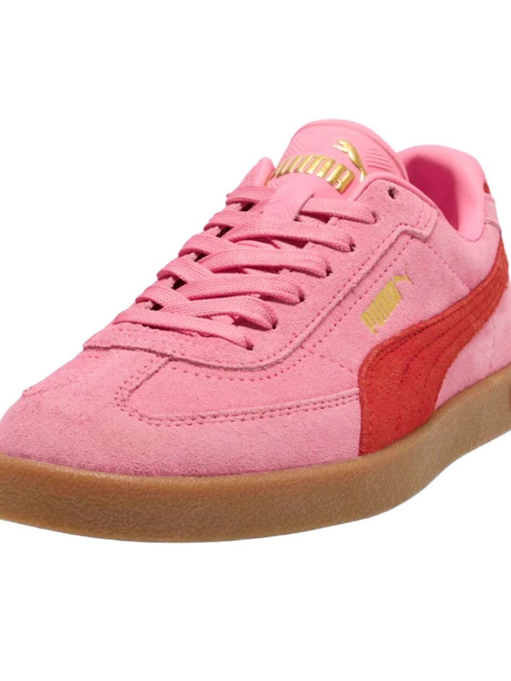 Puma Pink Suede Sneakers with Red Formstrip - Picture 2 of 4